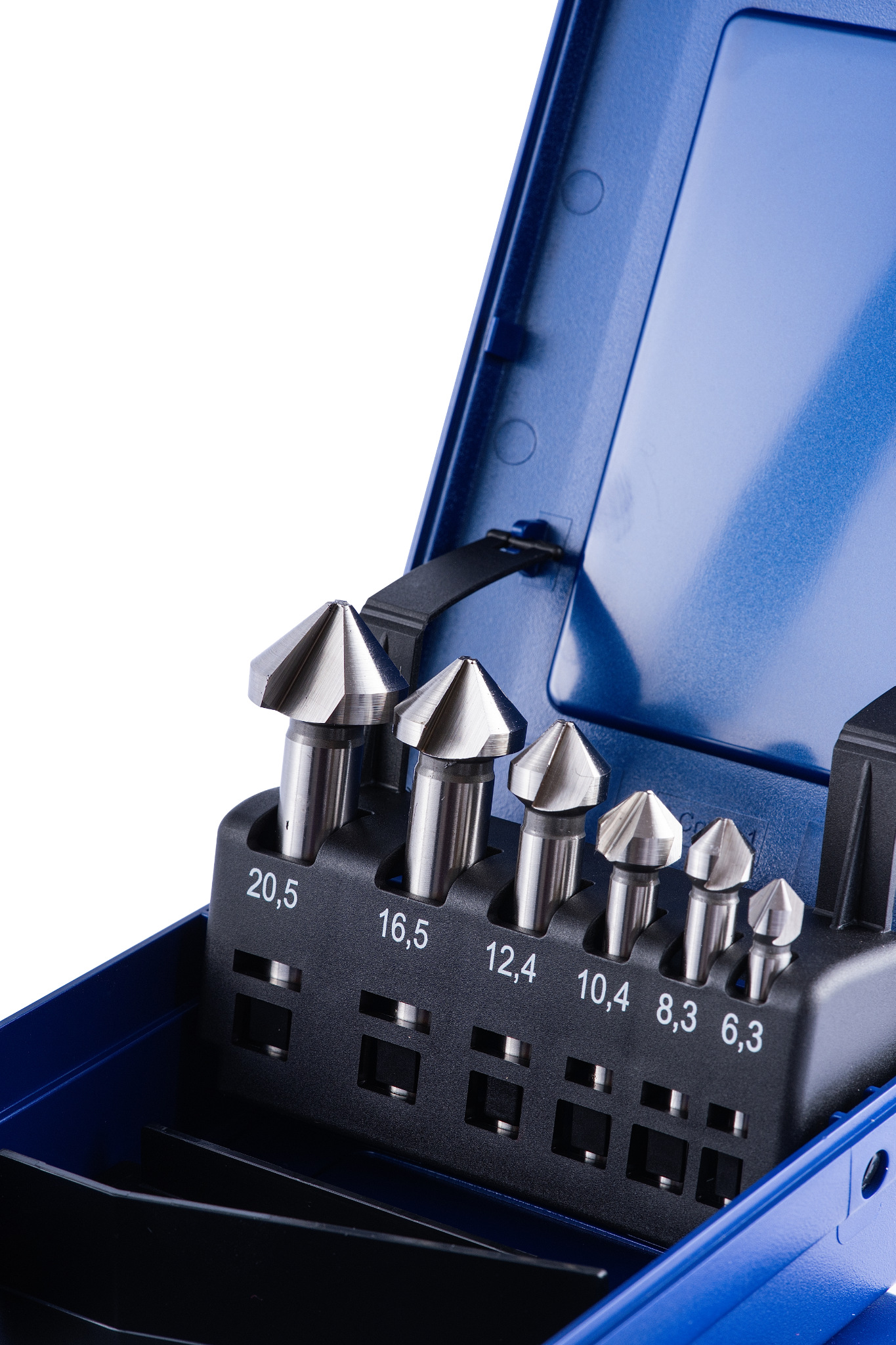 Bright finish six-piece countersink set